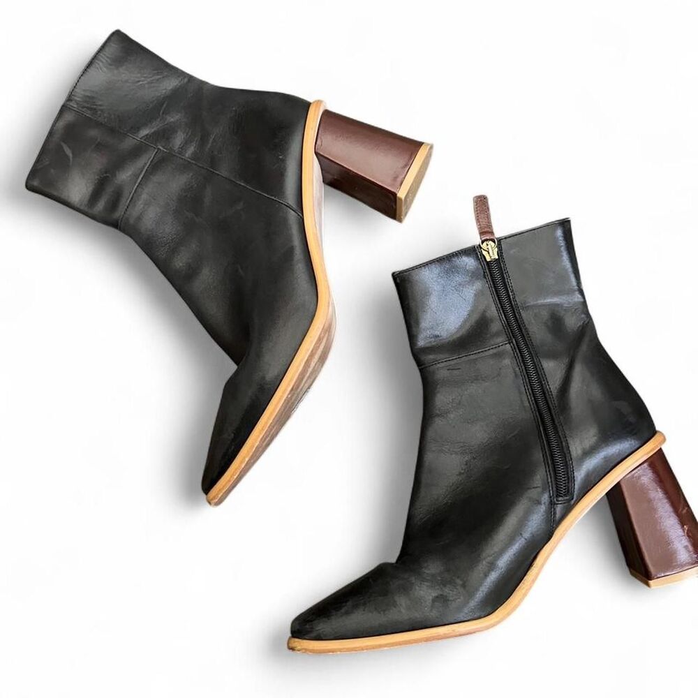 Aloha west vintage black leather ankle boot